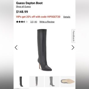 new without box guess black leather knee high boots